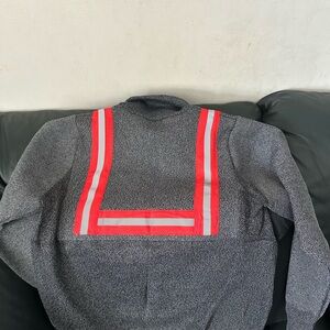Safety Gray Knit Sweater with Red Reflective Accents